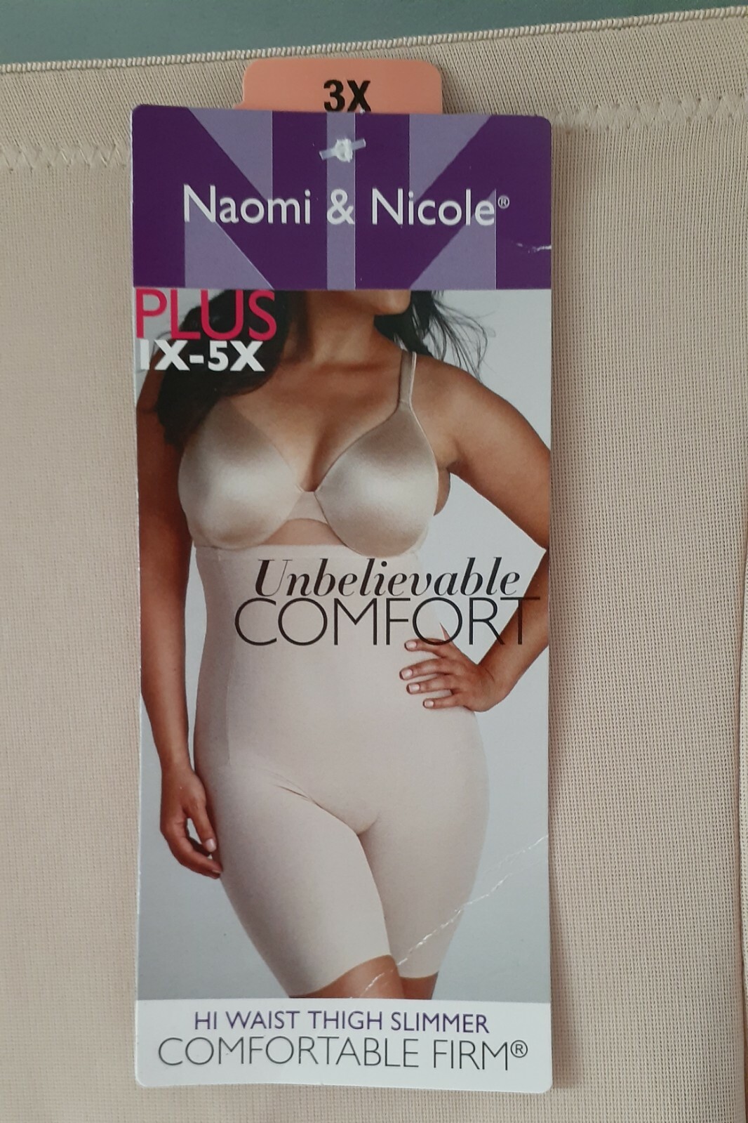 Naomi & Nicole Nude Shapewear  Firm Control Style 7779 3X  43 - 45" Waist