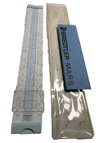Vintage Staedtler Noris Nr. 944 03 Gleitlineal mit Handbuch & Koffer Zeichenwerkzeug Japan