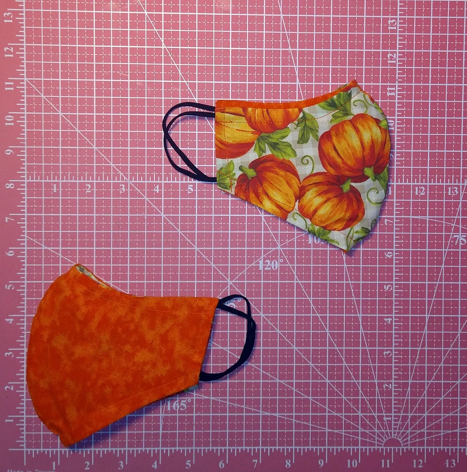 Pumpkin with Check REVERSIBLE Orange Mask Multi Sizes - Image 2 of 4