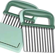 Crinkle Cutter, HNYYZL Wavy Stainless Steel 2 PCS, Knife Chopper Cutting Tool