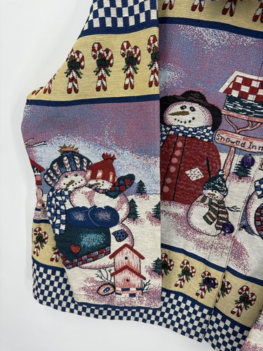 Vintage Willow Ridge Jacket Womens 2X Snowman Christmas Holiday Button Tapestry - Picture 3 of 9