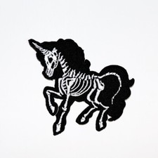 Skeleton Unicorn Patch Magic Horse Animal Artwork Emblem for DIY Iron on Clothes