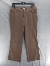 G.H. Bass & Co. Pants Women Sz 8 Brown Mid Rise Straight Leg Pockets Comfort