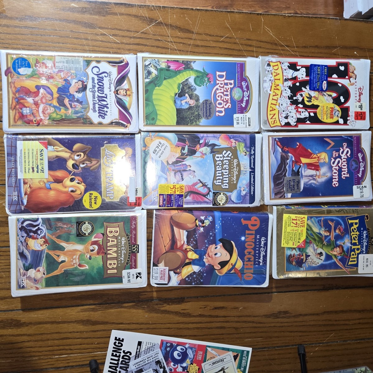 SEALED Walt Disney Masterpiece Collection Clamshell VHS Tapes LOT