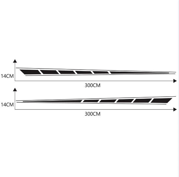 2 PIEZAS Vinilo Rayas Laterales Coche Calcomanías Pegatinas Auto Vinilo Gráficos Para SUV Todoterreno Foto 2 de 4