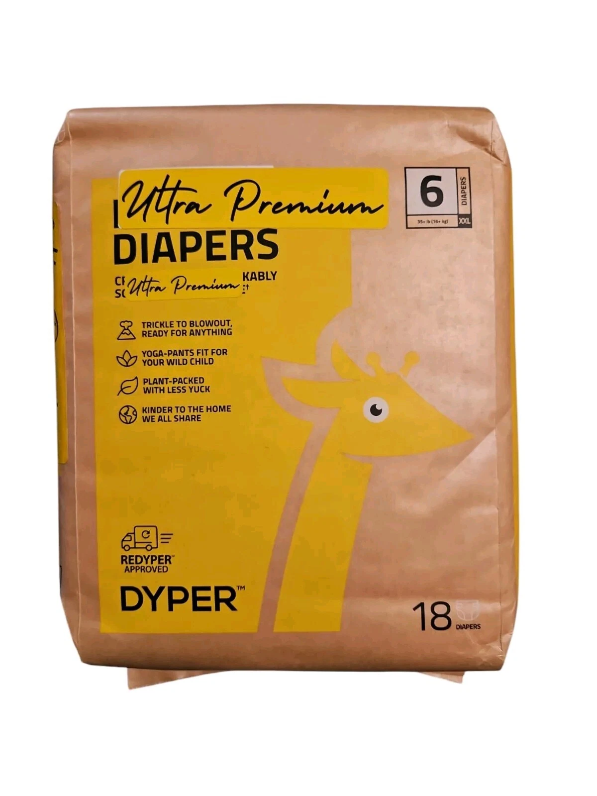 DYPER Baby Diapers Size 6 - 18 count