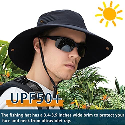 Sun Hats for Men Women, Wide Brim Bucket Hats UV 6 3/4-6 7/8 1pack-khaki - Bild 4 von 6