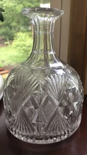 Beautiful Antique ABCG 8" Tall Cut Crystal Carafe Decanter Vase With Flaws