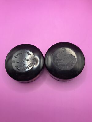 Alte Bakelit-Dose Erzeugnis der GEHA-Werke Hannover Lindwurm VINTAGE Stückzahl 2