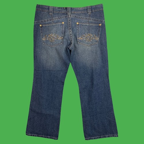 Franky Maxx Jeans 40x32 Boot Cut Relaxed Distressed Mens Denim Wash Rise Stretch
