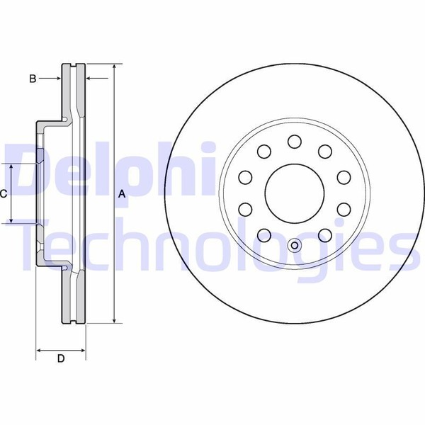 2X Delphi BG4701C Bremsscheibe FüR Seat Skoda VW-image