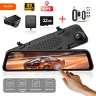 WOLFBOX 4K G840S Mirror Dash Cam Front and Rear, with WDR Camera Hardwire Kit
