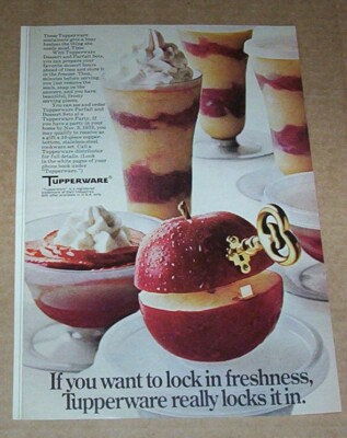 1973 print ad - Tupperware Seal containers lock in freshness APPLE ...
