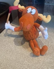 Stuffings Rocky & Bullwinkle (Bullwinkle) Moose Stuffed Animal VTG