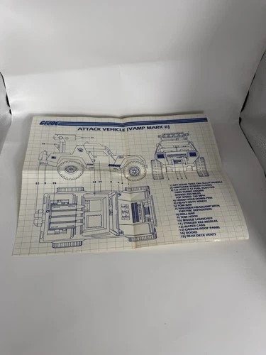 1984 GI Joe Attack Vehicle VAMP Mark II Instructions Blueprints Original