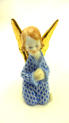 Herend  small  Angel  blue  fishent  gold    brand new