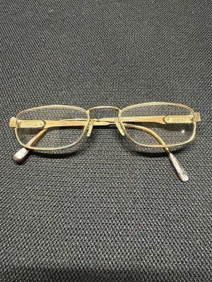 Safilo Gold Tone Eyeglasses Frame 52-21 Preowned 