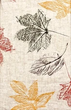 Fall Colorful Leaves Vinyl Flannel Backed Tablecloth Multicolor by Elrene