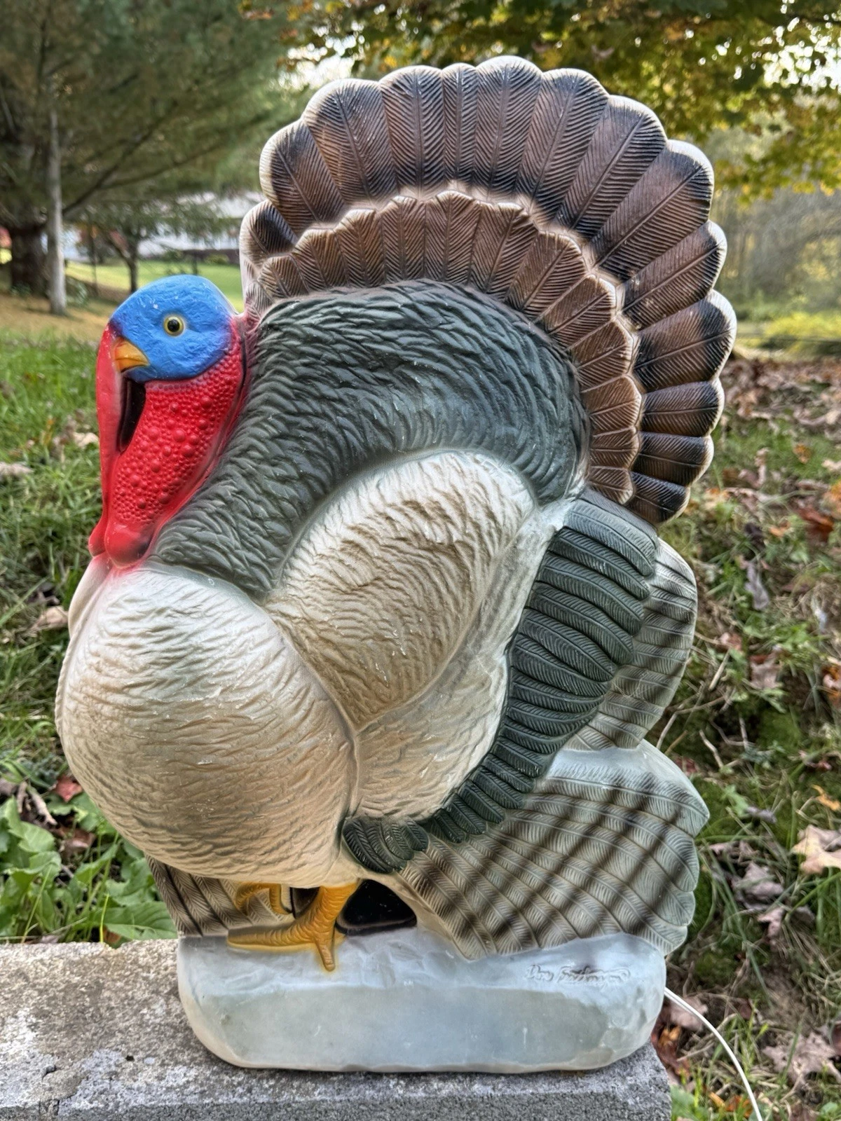 Vintage Don Featherstone Thanksgiving Turkey Blow Mold Union Products EXCELLENT