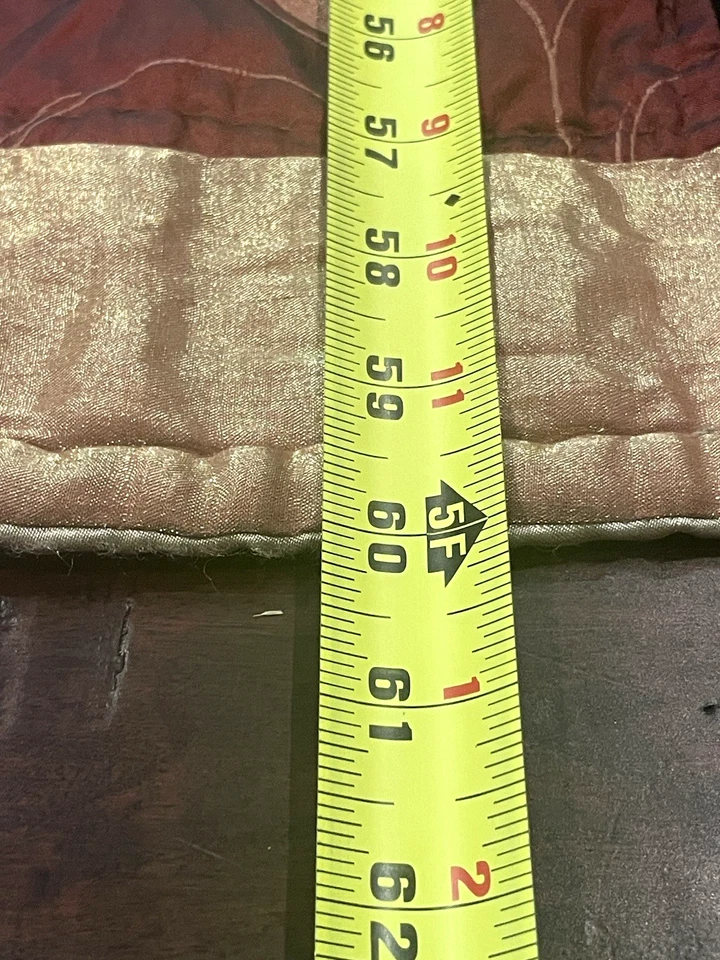 Vtg. Handmade Throw Blanket Quilt Silky Sateen + Velvet Patches Slow-Stitch Rich - Image 3 of 4