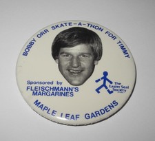 1970's Hockey Boston Bruins Bobby Orr Charity Skate-A-Thon Timmy Maple Leaf Pin