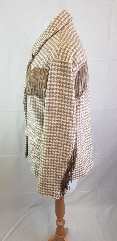 ICHI Ladies Beige & White  Blazer with Tassels Size 12 BNWT - Image 4 of 4