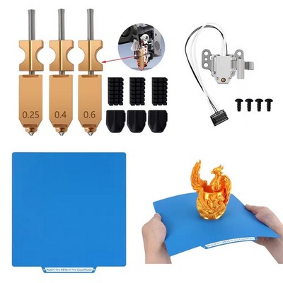 Für Flashforge AD5X 3D-Drucker Hotend Heizung 0,25 0,4 0,6mm Düse gebaute Platte