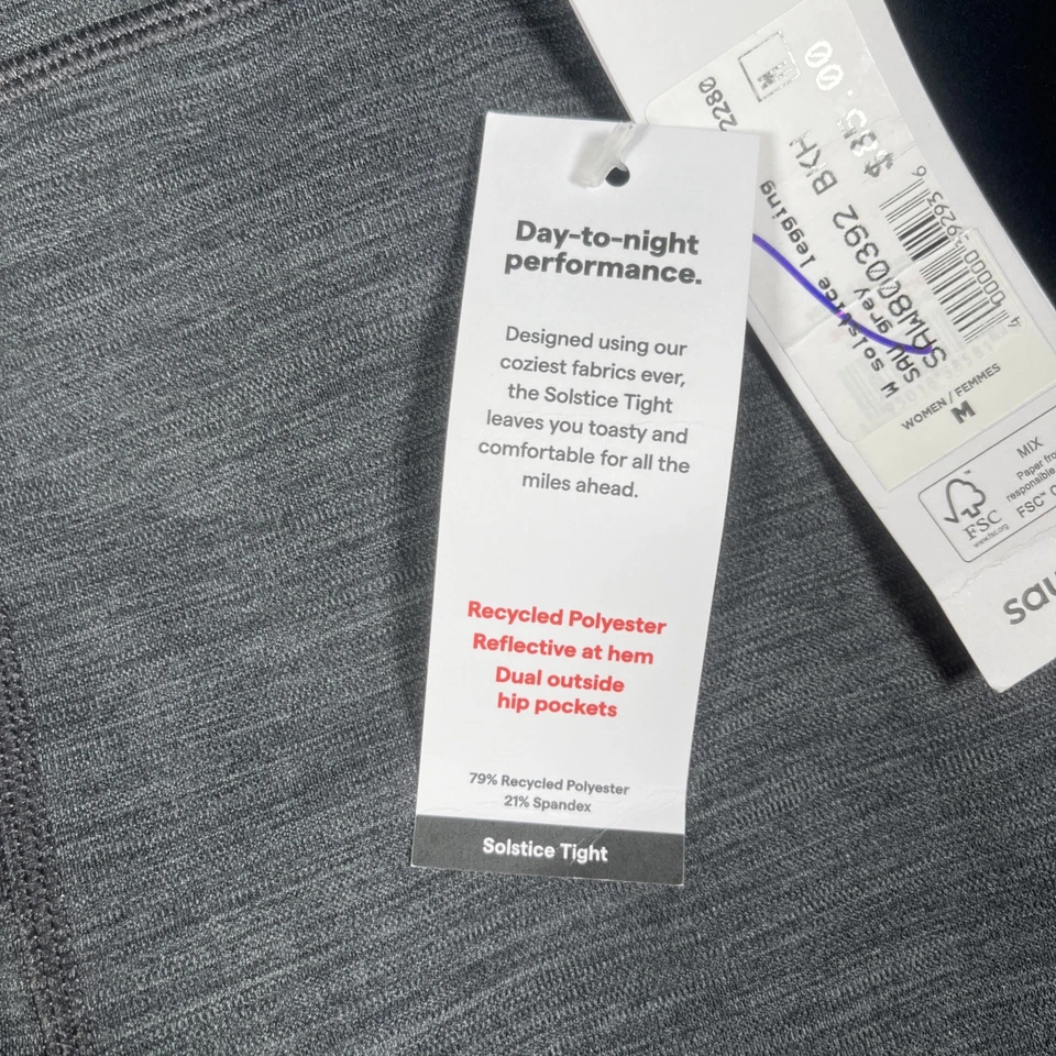 Saucony Solstice Legging Women M Running Reflective Soft-Lined Cold Weather NWT - Image 3 of 4