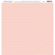 American Crafts Cardstock 12"X12"-Pink Peach Dot - 25 Pack