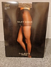 Talbots Silky Sheer Control Top Pantyhose Size B Soft Brown Sheer Toe Brand New