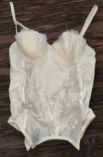 Vintage floral lace Boned Corset Top cream size 32 C