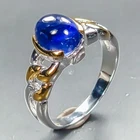 Fine Art Blue Sapphire Ring 925 Sterling Silver Size 6.75 /R467022