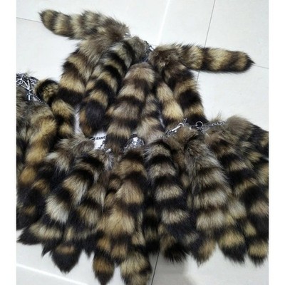 16''-18'' Real Fox Fur Tail Keychain Bag Charm Furry Pendant Costume Cosplay Toys