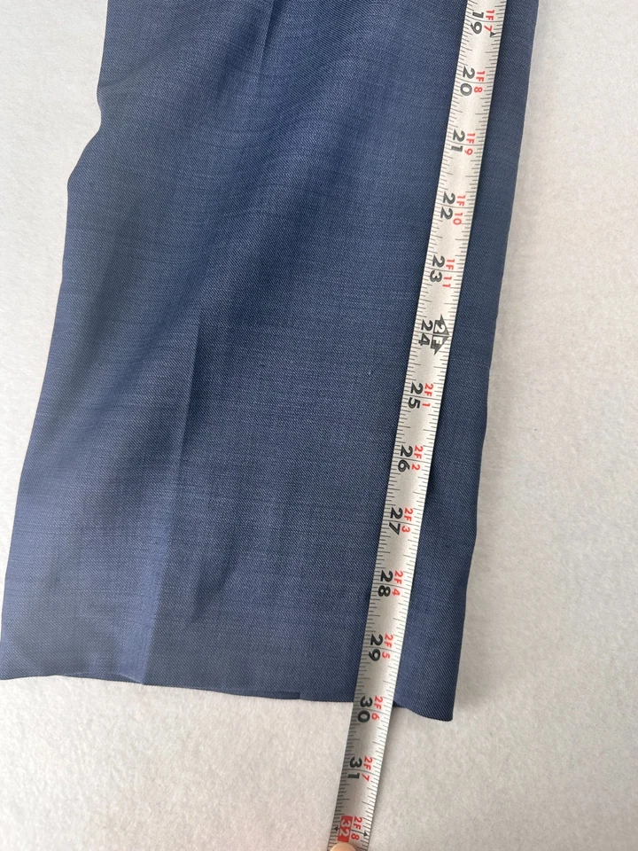 Pantalones de vestir Calvin Klein para hombre 32x30 azul liso piel de tiburón calce ajustado mezcla de lana nuevos sin etiquetas Foto 3 de 4