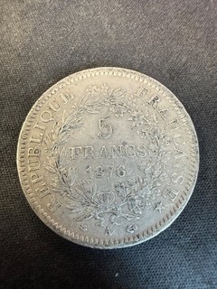1876 A 5 Francs France silver Lot 2957