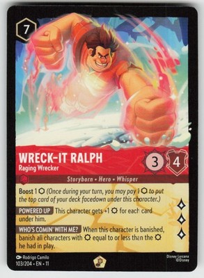 Wreck-It Ralph - Raging Wrecker 103/204 Legendary Winterspell Lorcana Near Mint