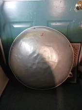 Vintage Aluminum Snow Disc Sled Round Flying Saucer-26"