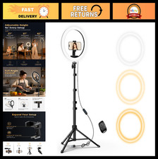 12" LED Ring Light with 62" Tripod Stand, Phone Holder Remote for Photography