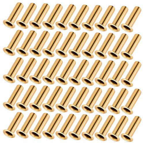 50 PCS 1/4" Tube ID Brass Compression Fitting, 4mm Tube OD, Gold