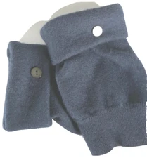 FINGERLESS GLOVES BLUE NAVY MERINO WOOL S- M SMALL - MEDIUM ARM WARMERS CUFFS