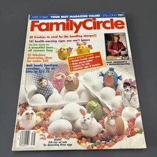 Family Circle Magazine April 17, 1984, Easter Bread, Eggs & Baskets, Decor -FLAW