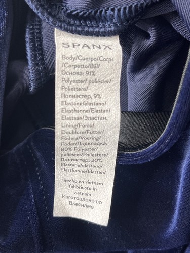 Spanx Girls Blue Velvet Leggings Pants Size L - Picture 7 of 7