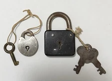 Lot of 2 Antique Working Padlocks with Keys