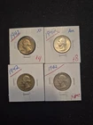 4 Beautiful 90% Silver 1942 Washington Quarter Coin Collection.