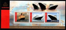 ISLE OF MAN MINT STAMPS SGMS1405c 2008 CUNARD OCEAN LINERS MNH MINISHEET
