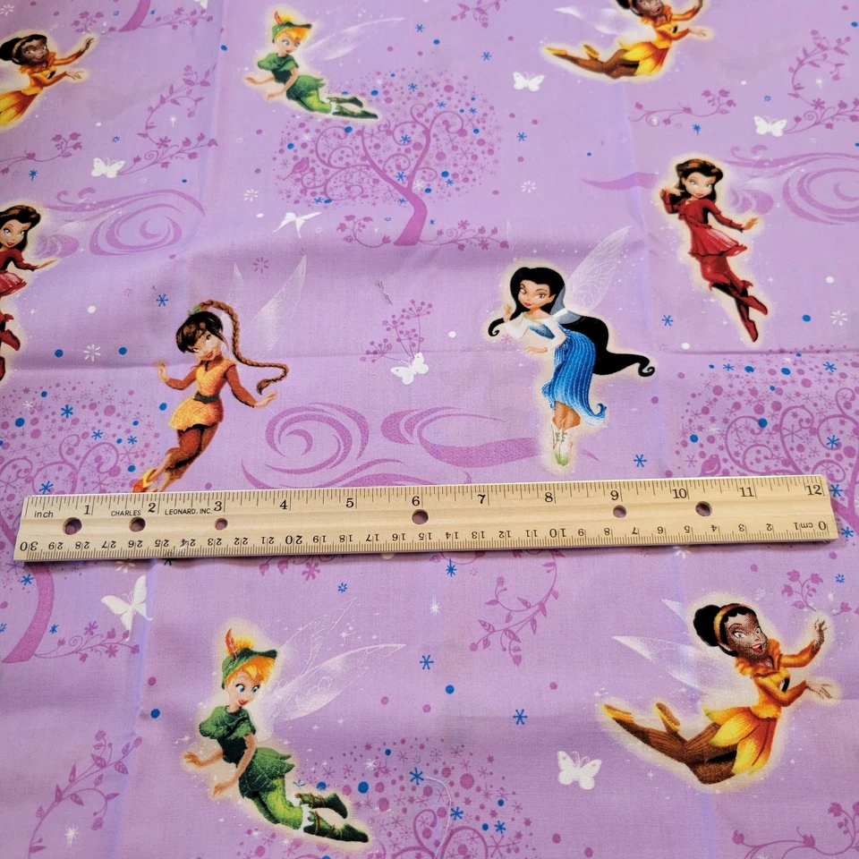 Tela de Algodón Disney Hadas Campanilla Mariposa 1 Yarda x 43" Muelles Creativos Foto 2 de 4