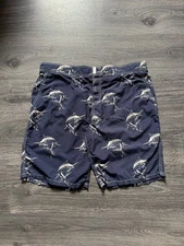 Vilbrequin Moorea Swim Board Shorts Trunks Navy Blue SHARKS