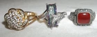 Women's Lot of 3 Vintage Misc. Sterling Silver Rings w/  various sizes 19.5 gr