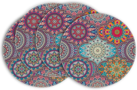 Boho Vintage Geometrie Marokkanisch Mandala 4Er Set Platzsets, 37Cm KüChe Dekor