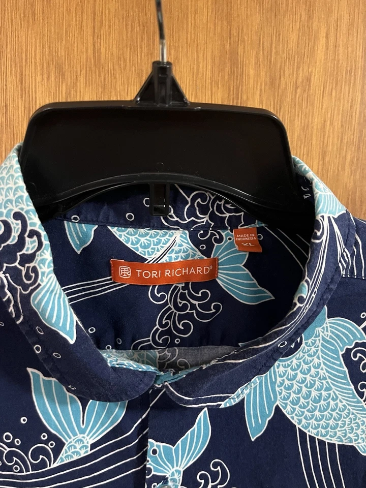 Tori Richard Aloha Hawaiian Shirt XL Koi Fish Japan - Image 4 of 4